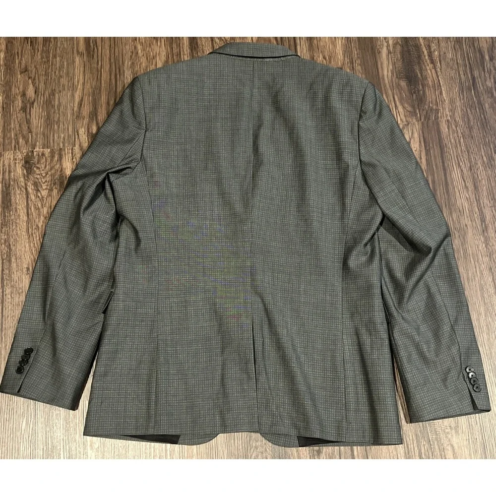 Hugo Boss AG Dieselstrasse 12 Striped Gray Super 120 Blazer Wool Mens 44R